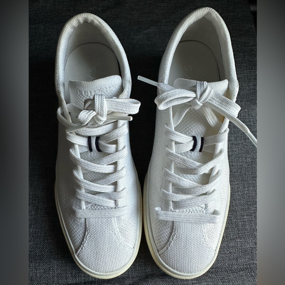 Rothy’s Bright White Lace-Up Sneakers Size 7